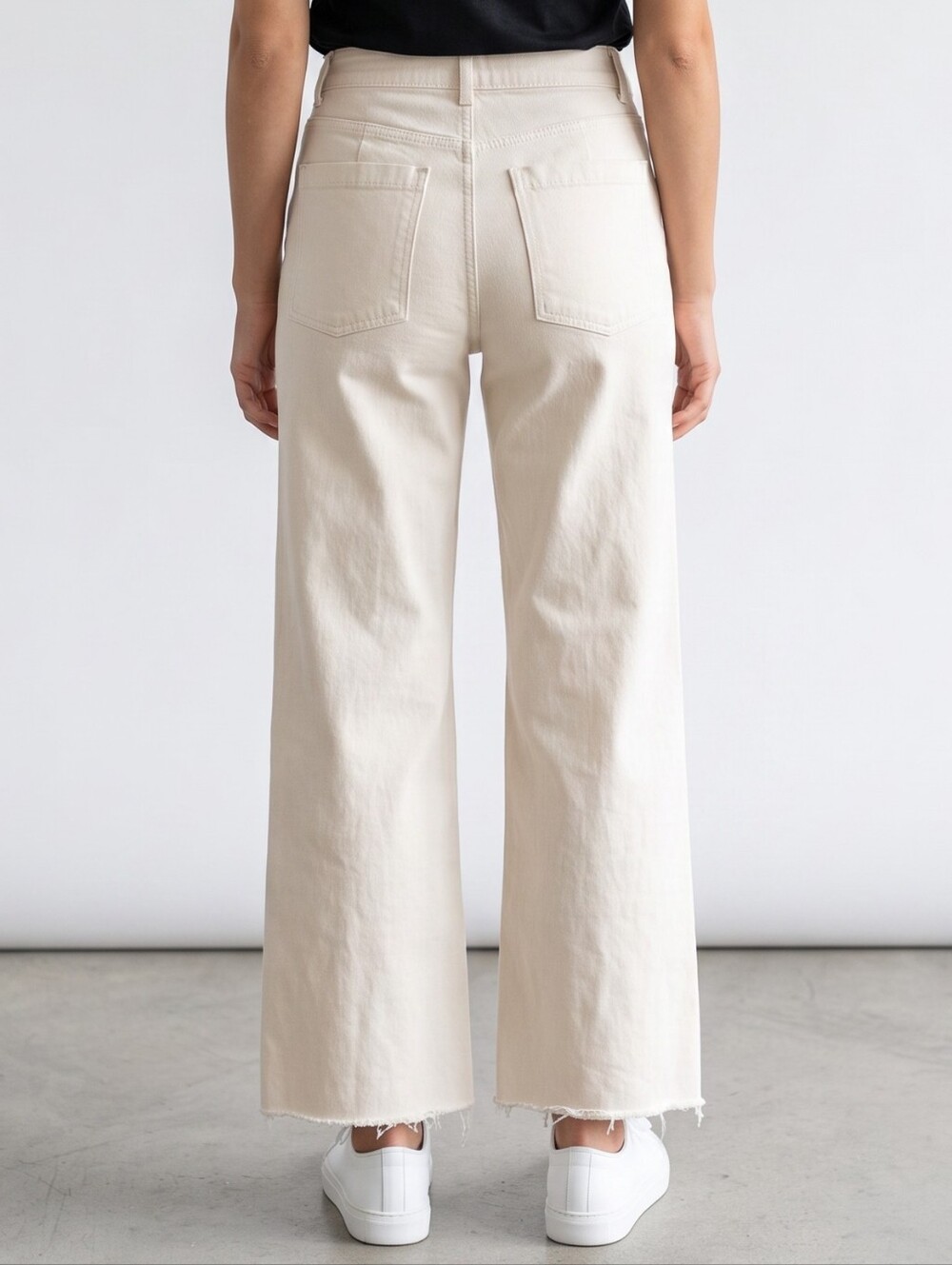 ANTONIO MELANI Cream Raleigh High-Rise Wide Leg Pants 8